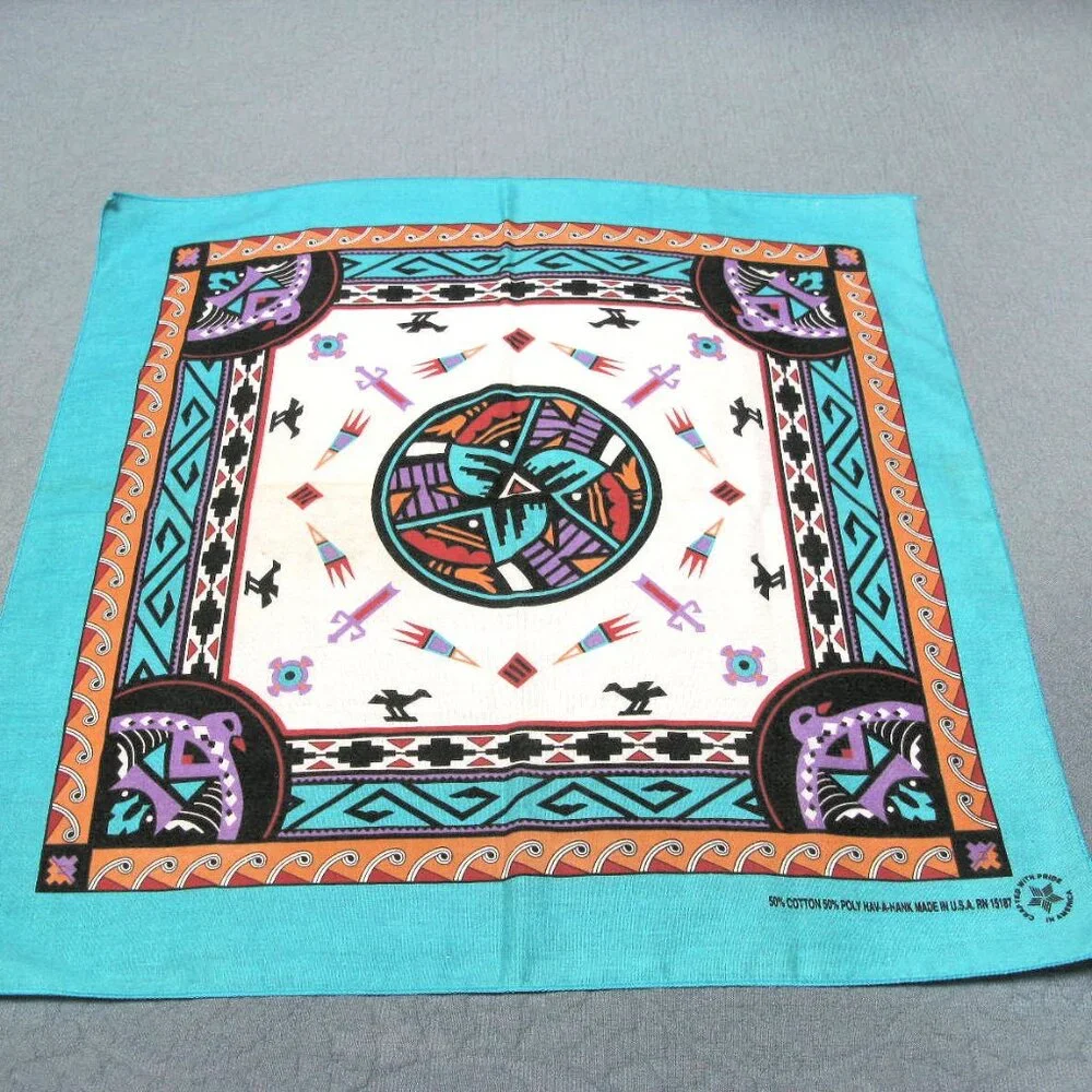 HARLEY, STURGIS BANDANA, HD HEAD BAND, TRIBAL HAV-A-HANK BANDANA USA VINTAGE - Picture 4 of 7